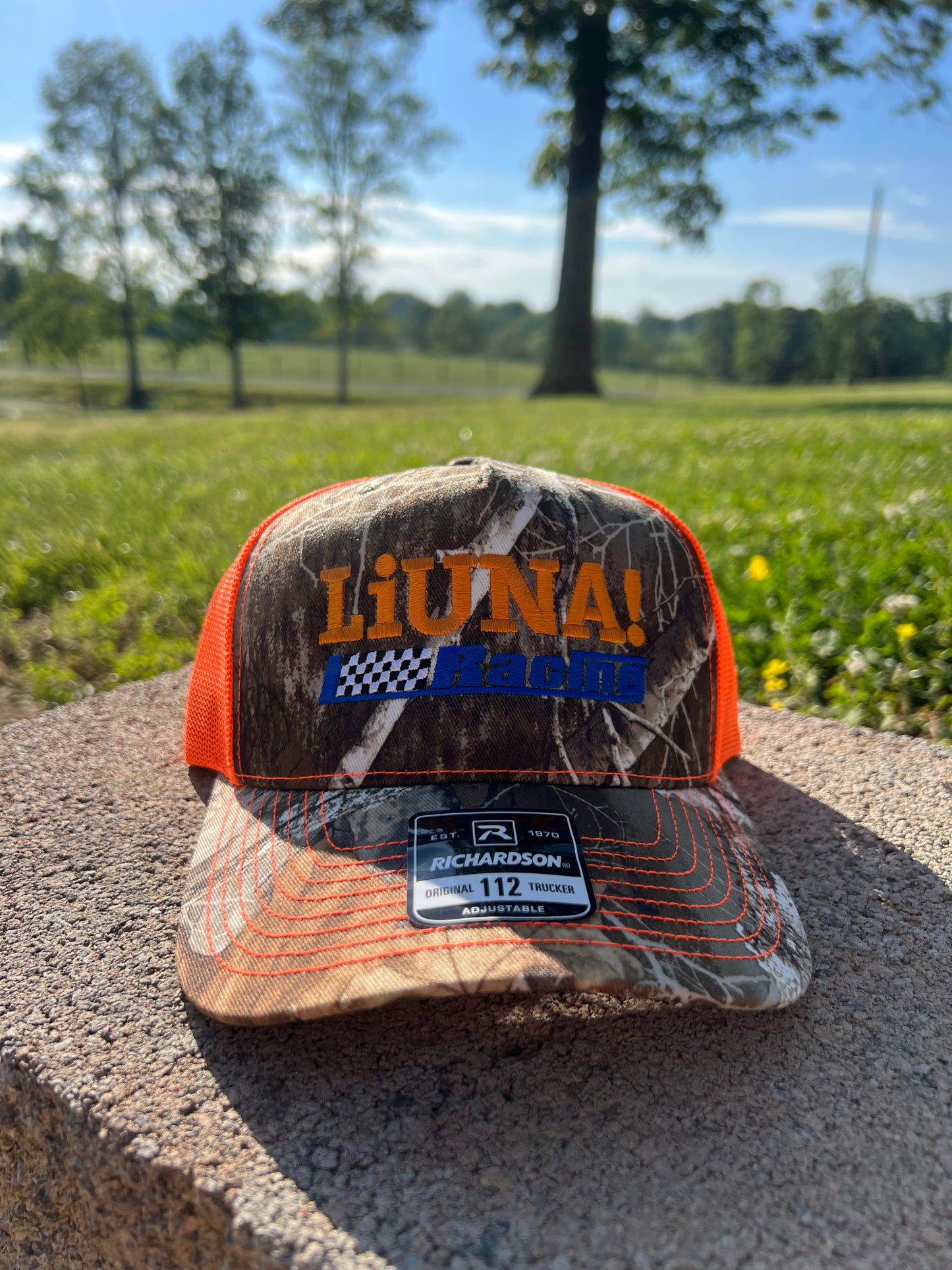 LIUNA Racing Snapback- Realtree Orange Camo