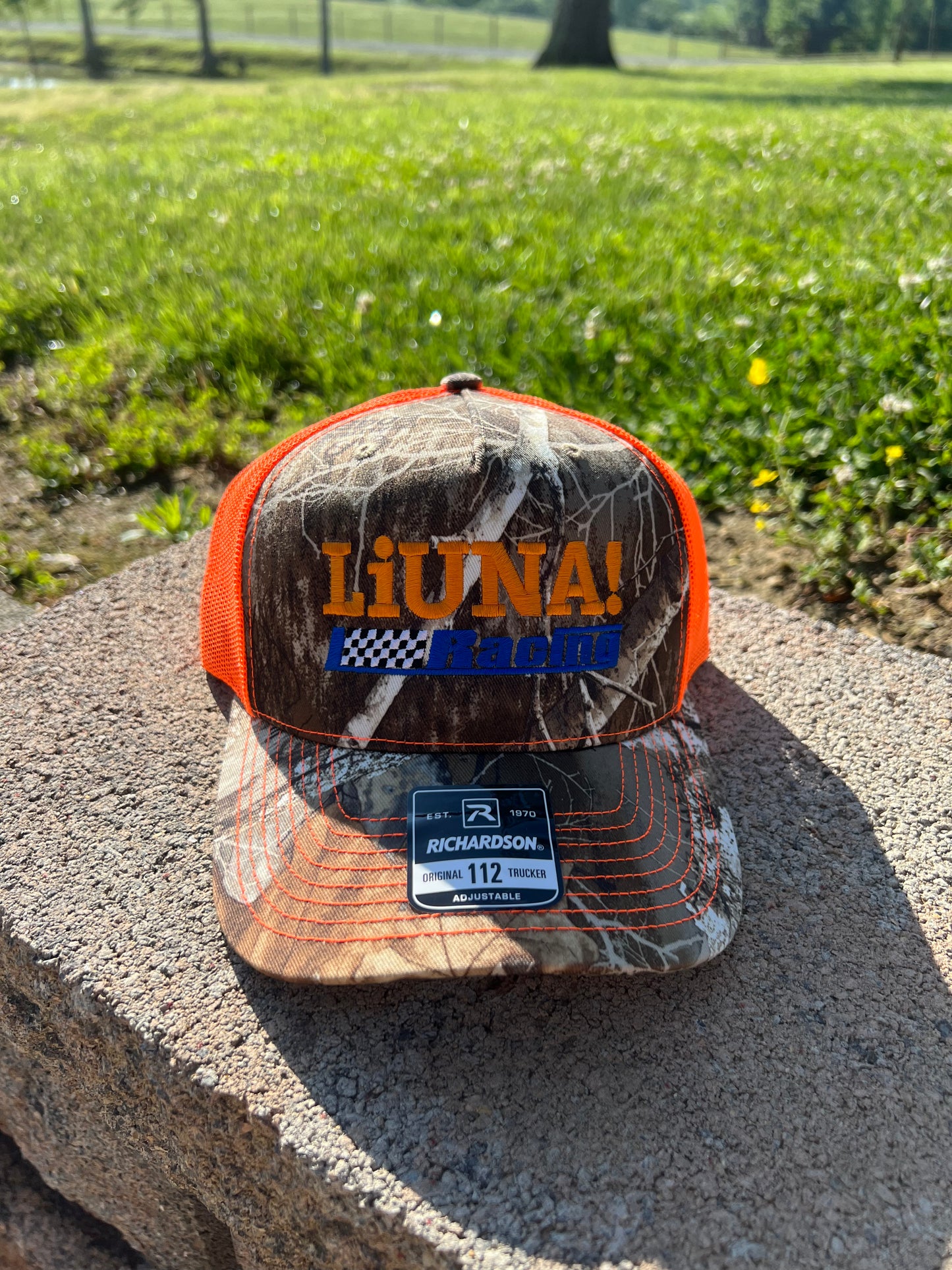 LIUNA Racing Snapback- Realtree Orange Camo